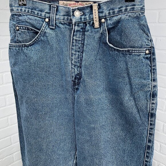 Levis 900 Jeans‎ Women 10 26Wx30L Blue Taper Red Bat Wing Cotton Denim USA VTG - Picture 2 of 14